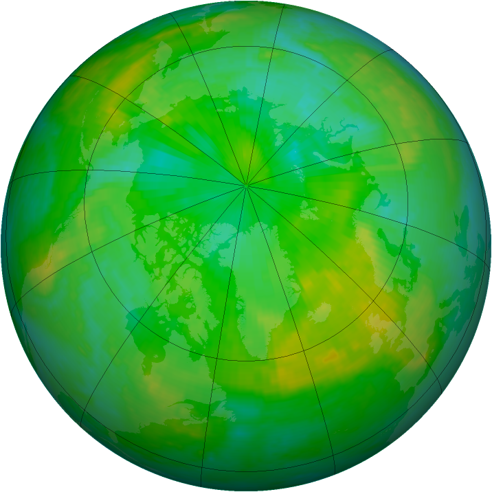 Arctic ozone map for 16 July 2001